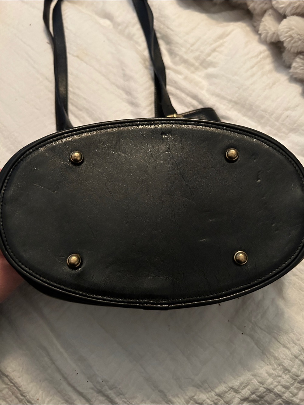 Cadillac pocket book Emblem Black Leather Tote Bag - Picture 4 of 6